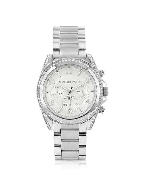 michael kors silver runway watch with glitz|Runway Silver.